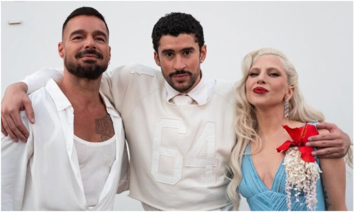 lady gaga, bad bunny y ricky martin